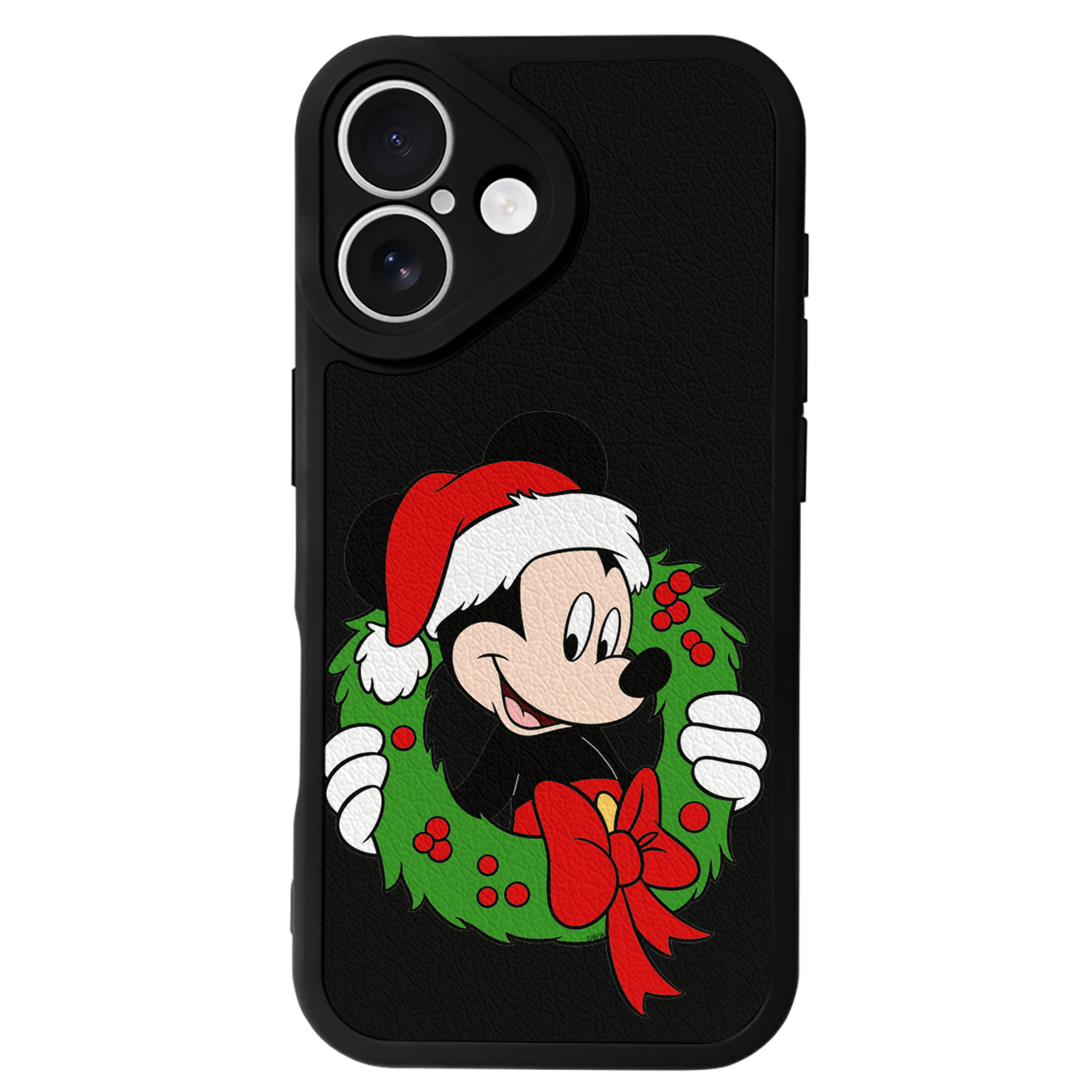 （画像用） ミッキーマウス Mickey Mouse 【iPhone 16シリーズ対応】シリコンスマホケース（レザー調） 材質：シリコン